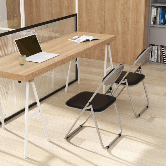 Costway 2 Pieces Portable Folding Dining Chairs Set with Carrying Handles