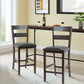 Costway 2 Pieces Upholstered Bar Stools Counter Height Chairs with PU Leather Cover