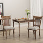 Costway 2 Pieces Vintage Wooden Upholstered Dining Chair Set with Padded Cushion