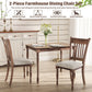 Costway 2 Pieces Vintage Wooden Upholstered Dining Chair Set with Padded Cushion