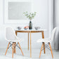 Costway 2 Pieces White Modern Plastic Hollow Chair Set with Wood Leg