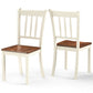 Costway 2 Pieces White Solid Whitesburg Spindle Back Wood Dining Chairs