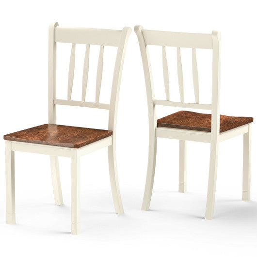 Costway 2 Pieces White Solid Whitesburg Spindle Back Wood Dining Chairs
