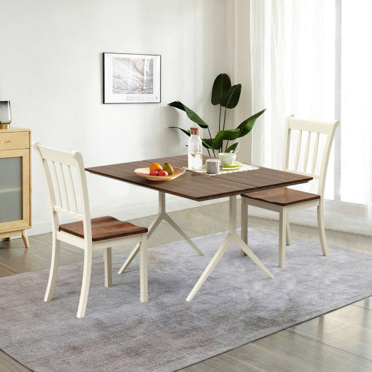 Costway 2 Pieces White Solid Whitesburg Spindle Back Wood Dining Chairs