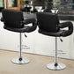 Costway 2-Set Black PU Leather Swivel Bar Stools Adjustable Pub Chair
