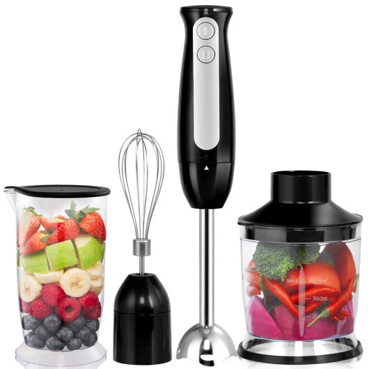 Costway 2 Speed 600 W 4 in 1 Black Electric Immersion Hand Blender