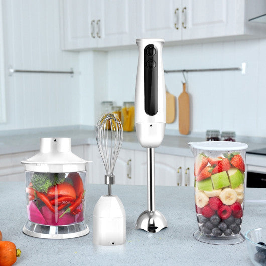 Costway 2 Speed 600 W 4 in 1 White Electric Immersion Hand Blender