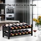 Costway 2-Tier 12 Bottles Brown Bamboo Storage Shelf Wine Rack