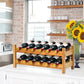 Costway 2-Tier 12 Bottles Natural Bamboo Storage Shelf Wine Rack