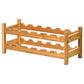 Costway 2-Tier 12 Bottles Natural Bamboo Storage Shelf Wine Rack