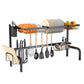 Costway 2 Tier Adjustable Over Sink Dish Drying Rack with 8 Hooks