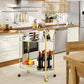 Costway 2 Tier Kitchen Bar Serving Cart with Glass Shelves