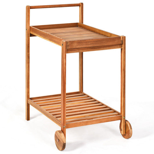 Costway 2-Tier Rolling Kitchen Island Serving Cart with Legs and Handle