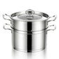 Costway 2 Tier Stainless Steel Steamer with Handles and Glass Lid