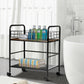 Costway 2-Tier Storage Rolling Cart Trolley with Lockable Wheels Organizer