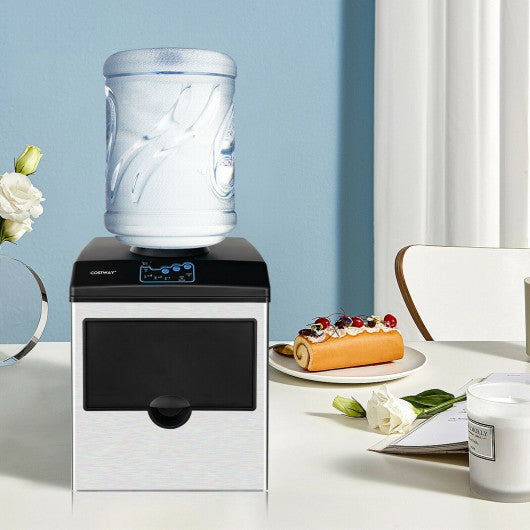 Costway 2-in-1 Stainless Steel Countertop Ice Maker with Water Dispenser