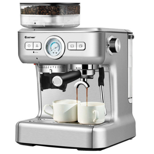 Costway 20 Bar Espresso Coffee Maker 2 Cup /w Built-in Steamer