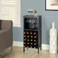 Costway 20 Bottles Black Wood Storage Glass Holder Cabinet Wine Rack