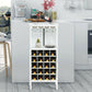Costway 20 Bottles White Wood Storage Glass Holder Cabinet Wine Rack