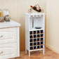 Costway 20 Bottles White Wood Storage Glass Holder Cabinet Wine Rack