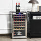 Costway 20" Silver Wine Refrigerator for 33 Bottles and Tempered Glass Door
