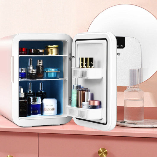 Costway 20L White Compact Portable Makeup Skincare Fridge