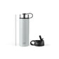 Costway 22 Oz Gray Double-walled Insulated Stainless Steel Water Bottle with 2 Lids and Straw