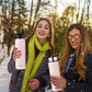 Costway 22 Oz Pink Double-walled Insulated Stainless Steel Water Bottle with 2 Lids and Straw