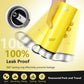 Costway 22 Oz Yellow Double-walled Insulated Stainless Steel Water Bottle with 2 Lids and Straw