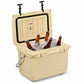 Costway 22 Quart Beige Portable Ice Chest Cooler with 30 Cans