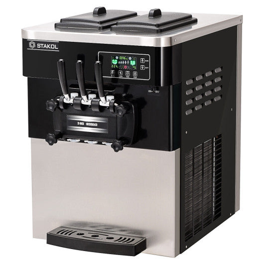 Costway 2200W Commercial 3 Flavor Ice Cream Stainless Steel Machine