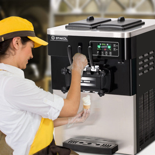 Costway 2200W Commercial 3 Flavor Ice Cream Stainless Steel Machine
