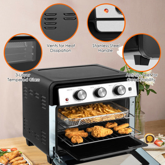 Costway 23 QT 6-in-1 Air Fryer Toaster Oven with 9 Accessories