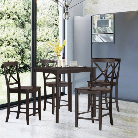 Costway 24" 2 Pack Rubber Wood Frame Kitchen Chairs