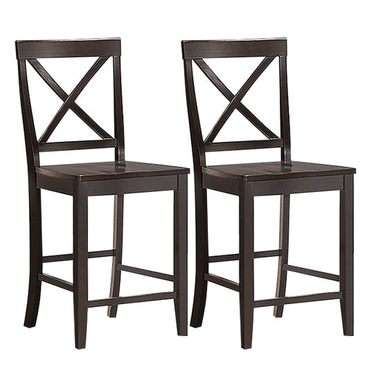 Costway 24" 2 Pack Rubber Wood Frame Kitchen Chairs