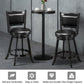 Costway 24" 2 Pieces Black Swivel Counter Stool Dining Chair Upholstered Seat