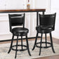 Costway 24" 2 Pieces Black Swivel Counter Stool Dining Chair Upholstered Seat