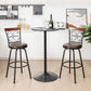 Costway 24-30" 2 Pieces Brown Adjustable PU Cushioned Swivel Barstools