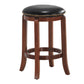 Costway 24" 360 Degree Swivel Wooden Backless Bar Stool with Foot Rest and Cushioned Seat