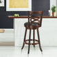 Costway 24" Counter Height Upholstered Espresso Swivel Dining Chair with Cushion Seat