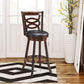 Costway 24" Counter Height Upholstered Espresso Swivel Dining Chair with Cushion Seat
