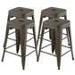 Costway 24" Gun Set of 4 Tolix Style Counter Height Barstool Stackable Chair