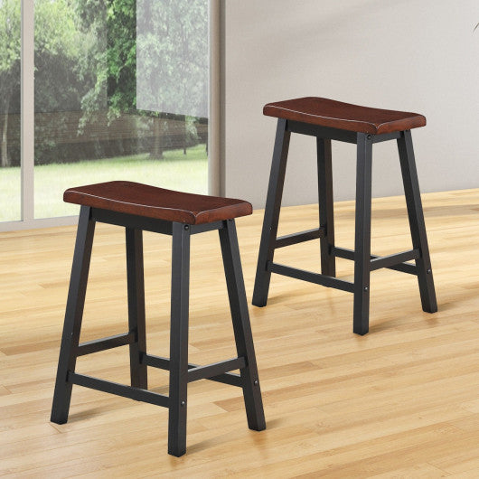 Costway 24" Height Set of 2 Coffee Home Kitchen Dining Room Bar Stools