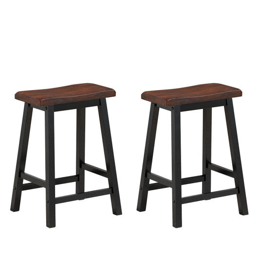 Costway 24" Height Set of 2 Coffee Home Kitchen Dining Room Bar Stools
