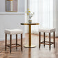 Costway 24" Height Set of 2 Nailhead Saddle Bar Stools