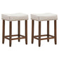 Costway 24" Height Set of 2 Nailhead Saddle Bar Stools