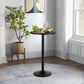 Costway 24" Modern Style Round Cocktail Table with Metal Base and MDF Top