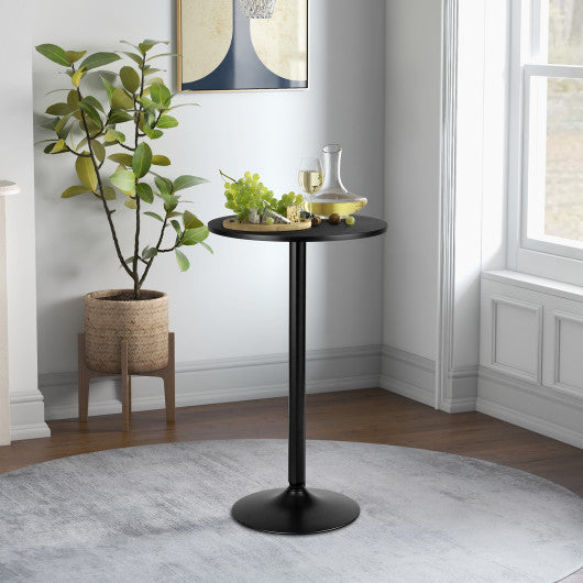 Costway 24" Modern Style Round Cocktail Table with Metal Base and MDF Top