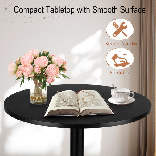 Costway 24" Modern Style Round Cocktail Table with Metal Base and MDF Top
