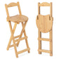 Costway 24" Natural Set of 2 Bamboo Folding Barstools with Footrests and Handles